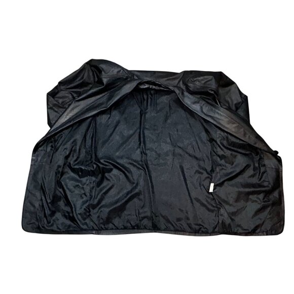 Izzi Womens VTG Leather Trench Coat Size M Black Film Noir Mafia - Picture 3 of 8
